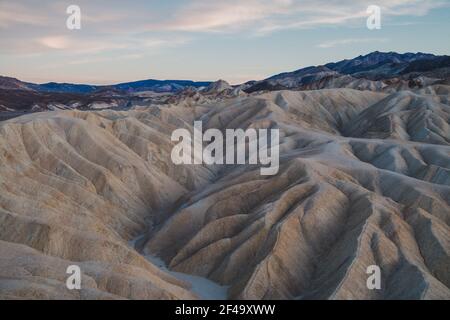 Zabriskie Point bei Sonnenuntergang, im Death Valley Stockfoto