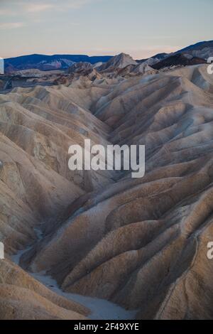 Zabriskie Point bei Sonnenuntergang, im Death Valley Stockfoto