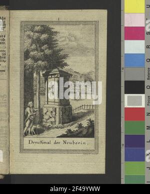 Liebe, Gottlob August: Denkmal der Neuberin. Kupferstich; 10,7 x 7 cm (Blattgröße). Abb. I Off: Theaterkalender, über das Jahr 1777. Hrsgg. Von Heinrich August Ottokar Reichard. Gotha, Carl Wilhelm Ettinger. Dresden: Slub Dramat,234 Stockfoto