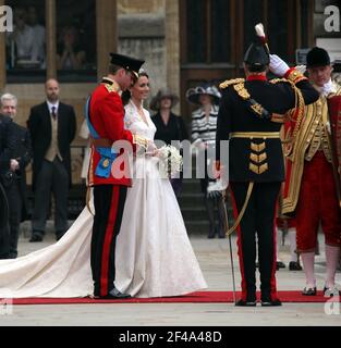 Königliche Hochzeit. William und Kate. Wills und Kate. Herzog und Herzogin von Cambridge. Britische Königsfamilie. Stockfoto