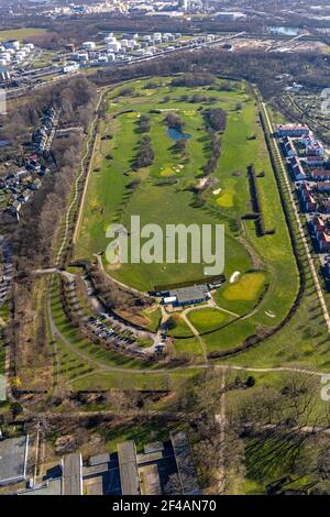 Luftbild, Golfplatz und Golf Club GC Schloss Horst GmbH, Horst, an der Rennbahn, Gelsenkirchen, Ruhrgebiet, Nordrhein-Westfalen, Deutschland, Luftb Stockfoto