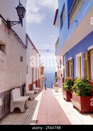 Puerto De Santiago, Teneriffa, Meerblick von der Straße Stockfoto