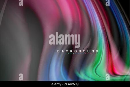 Flüssige flüssige Farben Design, bunte Marmor oder Kunststoff gewellte Textur Hintergrund, leuchtende bunte Elemente auf schwarz, für Business-oder Technologie-Präsentation oder Web-Broschüre Cover-Design, Tapete. Flüssige flüssige Farben Design, bunte Marmor oder Kunststoff gewellte Textur Hintergrund, leuchtende bunte Elemente auf schwarz, für Business-oder Technologie-Präsentation oder Web-Broschüre Cover-Design, Tapete, Vektor-Illustration Stock Vektor