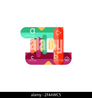 Abstrakte Linien geometrische Infografik LayoutAbstrakte Linien geometrische Infografik Layout, Datenvisualisierung Design, Option Schritt für Schritt Zeitplan, Web-Box. Abstrakte Linien geometrische Infografik LayoutAbstrakte Linien geometrische Infografik Layout, Datenvisualisierung Design, Option Schritt für Schritt Zeitplan, Web-Box. Vektorgrafik isoliert auf Weiß Stock Vektor