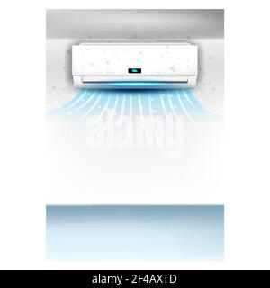 Air Conditioner System Werbung Poster Vektor Illustration Stock Vektor
