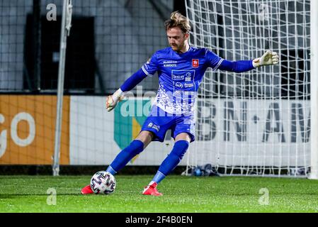 AMSTERDAM, NIEDERLANDE - MÄRZ 19: Torwart Mike Havekotte vom MVV Maastricht während des niederländischen Keukenkampioendivisie-Spiels zwischen Ajax U23 und MVV M Stockfoto