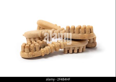 Hund Zahnkauen Sticks, Vorderansicht. Mehrere Hunde behandeln Sticks für stärkere Zähne, besseres Zahnfleisch und Atem. Zahnärztliche Gesundheit behandelt für Hunde. Stockfoto