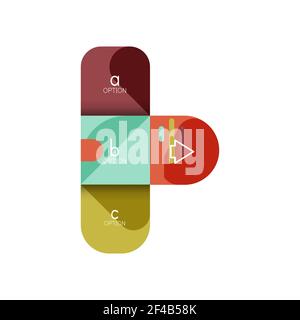 Infografiken Option und Schritt für Schritt in abgerundeten Quadraten, Element des Diagramms, Diagramm, Diagramm mit Optionen, Teile, Prozesse. Infografiken Option und Schritt für Schritt in abgerundeten Quadraten, Element des Diagramms, Diagramm, Diagramm mit Optionen, Teile, Prozesse. Vektor-Geschäftsvorlage für Präsentation oder Web-Info-Banner Stock Vektor