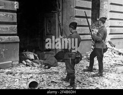 Die im Dorf Trawniki ausgebildete Einheit bestand aus Ukrainern, Russen, Belorussiern, Polen, Esten, Litauern, Letten, Volksdeutschen, Kasachen und Tataren Stockfoto