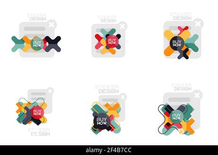 Set von flachen Design geometrische Aufkleber und Etiketten, Preisschilder, Angebot Werbeplaketten, Icon-Designs, Papier-Stil mit jetzt kaufen Beispieltext, für Business-oder Web-Präsentationen, App oder Interface-Tasten. Set von flachen Design geometrische Aufkleber und Etiketten, Preisschilder, Angebot Werbeplaketten, Icon-Designs, Papier-Stil mit jetzt kaufen Beispieltext, für Business-oder Web-Präsentationen, App oder Interface-Tasten, Internet-Website-Shop Banner Stock Vektor
