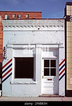 1980s Vereinigte Staaten - Brannan's Barber Shop Cheyenne Wyoming ca. 1980 Stockfoto