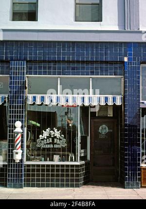 1980s Vereinigte Staaten - Shear Brothers Barber Shop Ogden Utah ca. 1980 Stockfoto