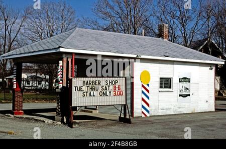 1980s Vereinigte Staaten - Barber Shop MCCORDSVILLE Idaho Ca. 1980 Stockfoto