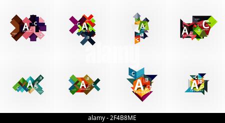 Set von geometrischen Design abstrakte Option Infografiken. Set von geometrischen Design abstrakte Option Infografiken. Vektor künstlerische Illustration für Präsentation, App Wallpaper, Banner oder Poster Stock Vektor