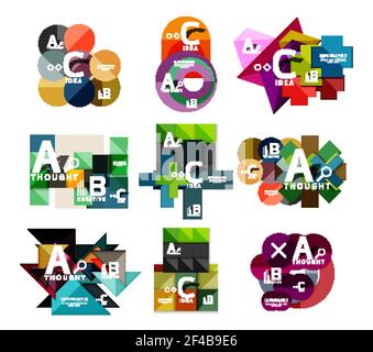 Set aus Papier geometrische Option Banner, Infografik-Vorlagen. Set aus Papier geometrische Option Banner, Infografik-Vorlagen. Vektor bunte abstrakte Hintergründe oder Symbole Stock Vektor