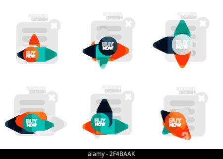 Set von flachen Design geometrische Aufkleber und Etiketten, Preisschilder, Angebot Werbeplaketten, Icon-Designs, Papier-Stil mit jetzt kaufen Beispieltext, für Business-oder Web-Präsentationen, App oder Interface-Tasten. Set von flachen Design geometrische Aufkleber und Etiketten, Preisschilder, Angebot Werbeplaketten, Icon-Designs, Papier-Stil mit jetzt kaufen Beispieltext, für Business-oder Web-Präsentationen, App oder Interface-Tasten, Internet-Website-Shop Banner Stock Vektor