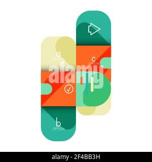 Infografiken Option und Schritt für Schritt in abgerundeten Quadraten, Element des Diagramms, Diagramm, Diagramm mit Optionen, Teile, Prozesse. Infografiken Option und Schritt für Schritt in abgerundeten Quadraten, Element des Diagramms, Diagramm, Diagramm mit Optionen, Teile, Prozesse. Vektor-Geschäftsvorlage für Präsentation oder Web-Info-Banner Stock Vektor