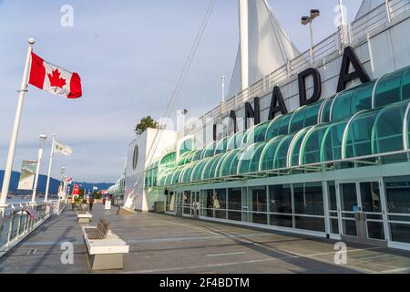 Canada Place, Kreuzfahrtterminal und Kongresszentrum. Vancouver, Kanada. Stockfoto