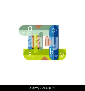 Abstrakte Linien geometrische Infografik LayoutAbstrakte Linien geometrische Infografik Layout, Datenvisualisierung Design, Option Schritt für Schritt Zeitplan, Web-Box. Abstrakte Linien geometrische Infografik LayoutAbstrakte Linien geometrische Infografik Layout, Datenvisualisierung Design, Option Schritt für Schritt Zeitplan, Web-Box. Vektorgrafik isoliert auf Weiß Stock Vektor