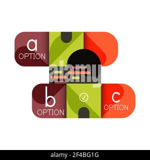 Infografiken Option und Schritt für Schritt in abgerundeten Quadraten, Element des Diagramms, Diagramm, Diagramm mit Optionen, Teile, Prozesse. Infografiken Option und Schritt für Schritt in abgerundeten Quadraten, Element des Diagramms, Diagramm, Diagramm mit Optionen, Teile, Prozesse. Vektor-Geschäftsvorlage für Präsentation oder Web-Info-Banner Stock Vektor