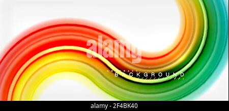 Rainbow Fluid Farbe Linie abstrakter Hintergrund - Wirbel und Kreise, verdrehte flüssige Farben Design, bunte Marmor oder Kunststoff gewellte Textur Hintergrund, mehrfarbige Vorlage für Business-oder Technologie-Präsentation oder Web-Broschüre Cover-Layout, Tapete. Rainbow Fluid Farbe Linie abstrakter Hintergrund - Wirbel und Kreise, verdrehte flüssige Farben Design, bunte Marmor oder Kunststoff gewellte Textur Hintergrund, mehrfarbige Vorlage für Business-oder Technologie-Präsentation oder Web-Broschüre Cover-Layout, Tapete. Vektorgrafik Stock Vektor