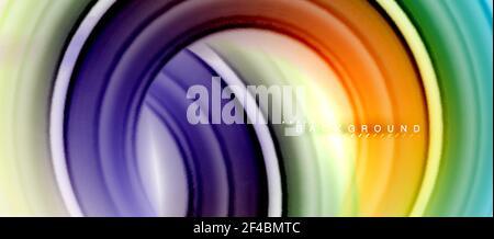 Rainbow Fluid Farbe Linie abstrakter Hintergrund - Wirbel und Kreise, verdrehte flüssige Farben Design, bunte Marmor oder Kunststoff gewellte Textur Hintergrund, mehrfarbige Vorlage für Business-oder Technologie-Präsentation oder Web-Broschüre Cover-Layout, Tapete. Rainbow Fluid Farbe Linie abstrakter Hintergrund - Wirbel und Kreise, verdrehte flüssige Farben Design, bunte Marmor oder Kunststoff gewellte Textur Hintergrund, mehrfarbige Vorlage für Business-oder Technologie-Präsentation oder Web-Broschüre Cover-Layout, Tapete. Vektorgrafik Stock Vektor