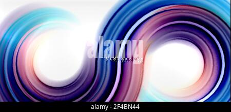 Rainbow Fluid Farbe Linie abstrakter Hintergrund - Wirbel und Kreise, verdrehte flüssige Farben Design, bunte Marmor oder Kunststoff gewellte Textur Hintergrund, mehrfarbige Vorlage für Business-oder Technologie-Präsentation oder Web-Broschüre Cover-Layout, Tapete. Rainbow Fluid Farbe Linie abstrakter Hintergrund - Wirbel und Kreise, verdrehte flüssige Farben Design, bunte Marmor oder Kunststoff gewellte Textur Hintergrund, mehrfarbige Vorlage für Business-oder Technologie-Präsentation oder Web-Broschüre Cover-Layout, Tapete. Vektorgrafik Stock Vektor