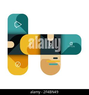 Infografiken Option und Schritt für Schritt in abgerundeten Quadraten, Element des Diagramms, Diagramm, Diagramm mit Optionen, Teile, Prozesse. Infografiken Option und Schritt für Schritt in abgerundeten Quadraten, Element des Diagramms, Diagramm, Diagramm mit Optionen, Teile, Prozesse. Vektor-Geschäftsvorlage für Präsentation oder Web-Info-Banner Stock Vektor