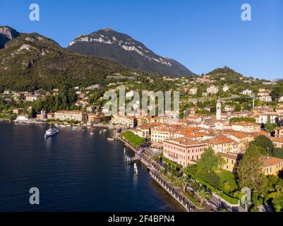 Luftaufnahme von Menaggio, Comer See, Italien Stockfoto