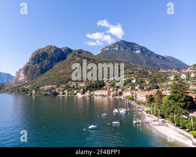 Luftaufnahme von Menaggio, Comer See, Italien Stockfoto