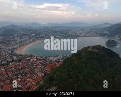 Luftaufnahme zum San Sebastian, Spanien, Europa Stockfoto