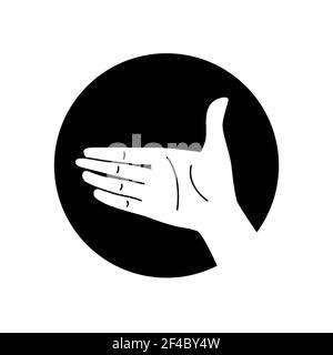 Handgesten schütteln Hand schwarz Glyph-Symbol. Partnerschaft, Symbol. Piktogramm für Webseite, mobile App, Promo. UI UX GUI Design Element. Bearbeitbare Kontur. Stock Vektor