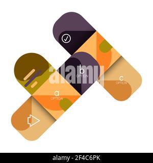 Infografiken Option und Schritt für Schritt in abgerundeten Quadraten, Element des Diagramms, Diagramm, Diagramm mit Optionen, Teile, Prozesse. Infografiken Option und Schritt für Schritt in abgerundeten Quadraten, Element des Diagramms, Diagramm, Diagramm mit Optionen, Teile, Prozesse. Vektor-Geschäftsvorlage für Präsentation oder Web-Info-Banner Stock Vektor