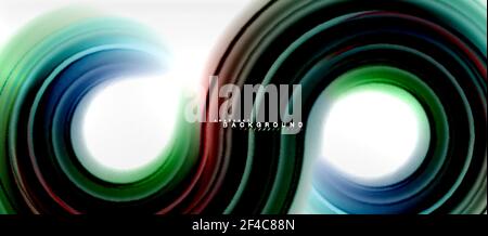 Rainbow Fluid Farbe Linie abstrakter Hintergrund - Wirbel und Kreise, verdrehte flüssige Farben Design, bunte Marmor oder Kunststoff gewellte Textur Hintergrund, mehrfarbige Vorlage für Business-oder Technologie-Präsentation oder Web-Broschüre Cover-Layout, Tapete. Rainbow Fluid Farbe Linie abstrakter Hintergrund - Wirbel und Kreise, verdrehte flüssige Farben Design, bunte Marmor oder Kunststoff gewellte Textur Hintergrund, mehrfarbige Vorlage für Business-oder Technologie-Präsentation oder Web-Broschüre Cover-Layout, Tapete. Vektorgrafik Stock Vektor