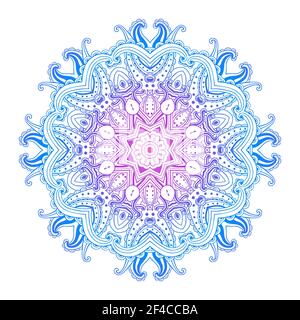 Hand gezeichnet Vektor Mandala auf weißem Hintergrund. Runde orientalische Ornament. Stock Vektor