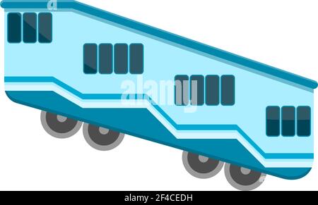 Farbvektor Standseilbahn auf weißem Hintergrund. Das Element der städtischen Verkehrsgestaltung. Entwerfen Sie die Bergbahn. Vektorgrafik für Aktien Stock Vektor