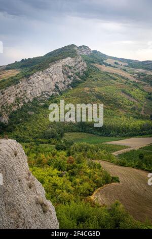 Parco regionale della vena del gesso romagnola. Brisighella, Borgo Rivola, Borgo Tossignano. Emilia Romagna, Italien, Europa. Stockfoto