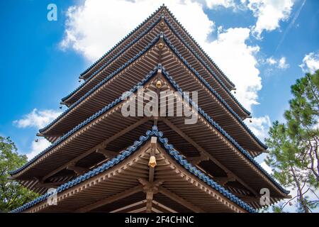 Orlando, Florida. Juli 29, 2020. Teilansicht des Japan Pavillion in Epcot (69) Stockfoto