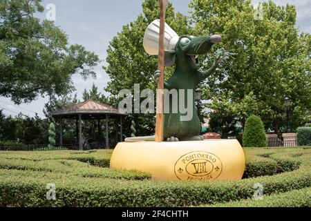 Orlando, Florida. Juli 29, 2020. Remy Topiary in Epcot (30) Stockfoto