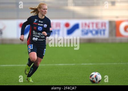 Sofie Bredgaard (#30 Linkoping) Bei einem Gruppenspiel im Schwedischen Ligapokal März 20th 2021 zwischen Linkopings FC und Vaxjo DFF at Linkopings Arena in Linkopingn Stockfoto