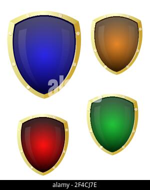 Vektor-Satz von Glaspaneelen der Farbe auf einem weißen Hintergrund. Web-Design-Element. Stock Vektor