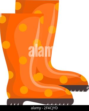 Vektor-Illustration von orangen Gummistiefel auf weißem Hintergrund. Cartoon Gummistiefel, isoliertes Objekt Stock Vektor