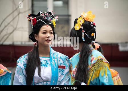 Paris, Frankreich. Parade zum chinesischen Neujahr Stockfoto