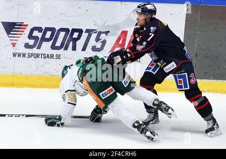 Nr. 7 Magnus 'Mange' Johansson im Linköping Hockey Club, Linköping HC, LHC. Stockfoto