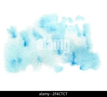 Blaue abstrakte Aquarell-Textur auf weißem Hintergrund. Handgezeichnete Vektorgrafik Stock Vektor