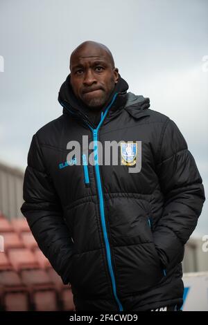 BARNSLEY, ENGLAND. MÄRZ 20th: Darren Moore, Sheffield Mittwoch Manager, vor dem SkyBet Championship Spiel zwischen Barnsley und Sheffield Mittwoch in Oakwell, Barnsley am Samstag 20th März 2021. (Kredit: Pat Scaasi - MI Nachrichten) Kredit: MI Nachrichten & Sport /Alamy Live Nachrichten Stockfoto