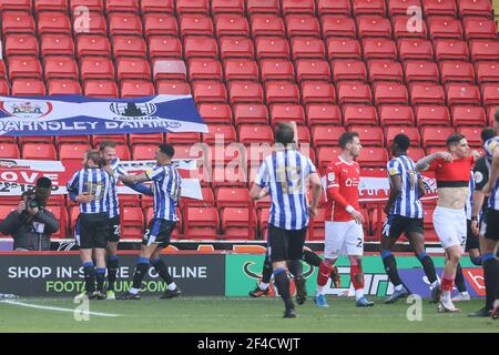 BARNSLEY, ENGLAND. MÄRZ 20th: Jordan Rhodes of Sheffield Mittwoch erzielt sein Team das erste Tor während der SkyBet Championship Spiel zwischen Barnsley und Sheffield Mittwoch in Oakwell, Barnsley am Samstag 20th März 2021. (Kredit: Pat Scaasi - MI Nachrichten) Kredit: MI Nachrichten & Sport /Alamy Live Nachrichten Stockfoto