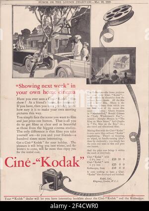 Vintage-Werbung für Cine - Kodak Stockfoto