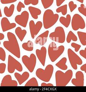 Nahtlose Muster Cartoon Hand gezeichnet Herzen perfekt für Valentinstag Grußkarten, Hochzeit lädt. Stock Vektor