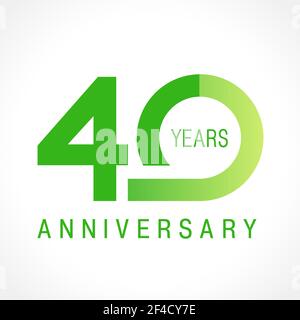 40 Jahre alt feiert Firmenzeichen. Farbige Happy Anniversary 40 th Zahlen. Kreative dekorative Grüße. Alterssymbol. Sonderpreis, Prozent Rabatt. Labor Stock Vektor